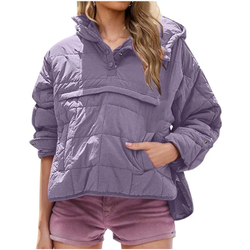 Athvotar Athvotar Autumn And Winter New Fashion Loose Long-Sleeved Hooded Cotton Jacket Warm Top