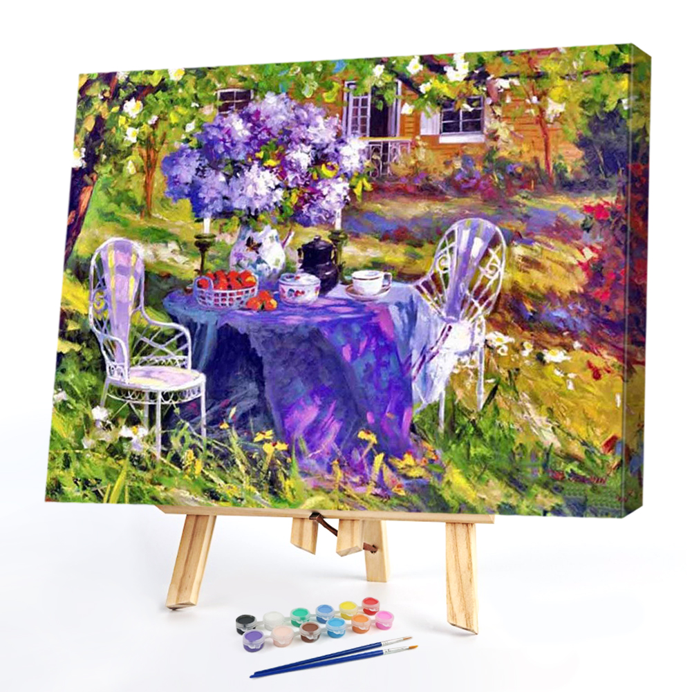 

50*40CM - Paint By Numbers - Table Outdoor, 501 Original