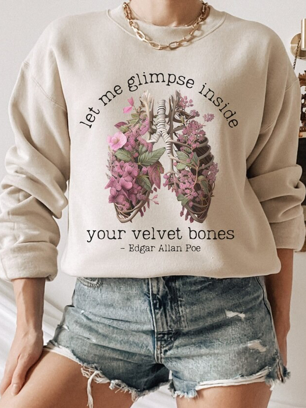 Women's Vintage Loose Skeleton Sweatshirt