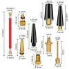 21Pcs Bicycle Valve Adapter Set Aluminum Alloy Nozzle Inflation Kit for Air Pump