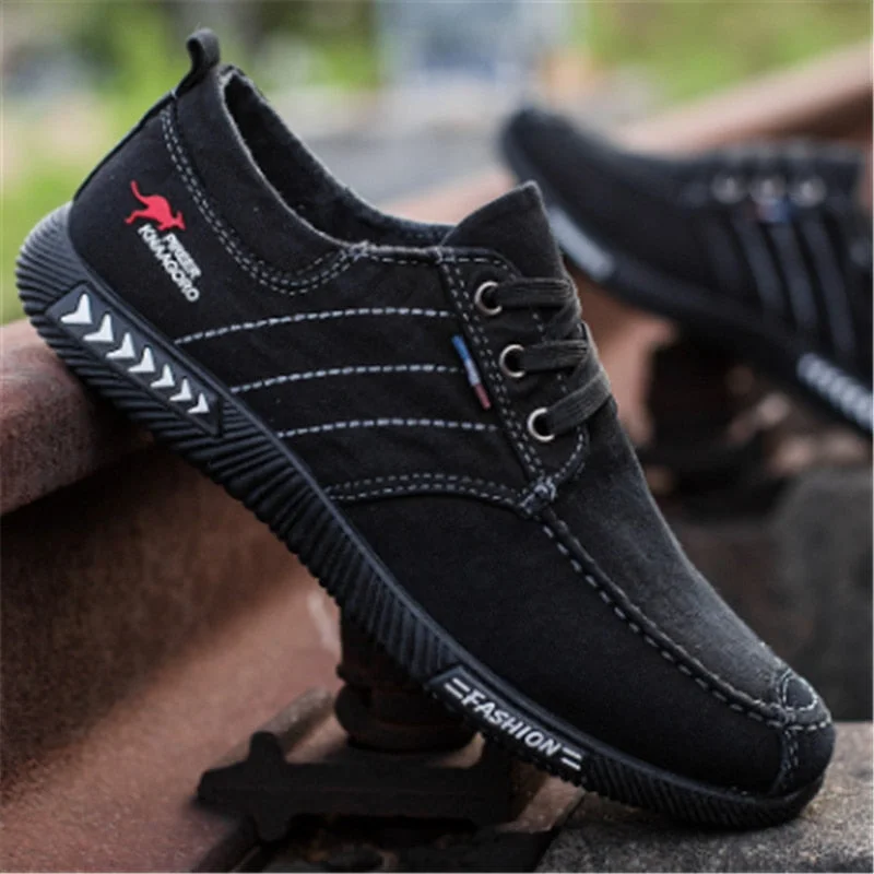 Fashion Men Canvas Shoes Male Summer Casual Denim Shoes Mens Sneakers Slip On Loafers Driving Moccasin Chaussure Homme Black789