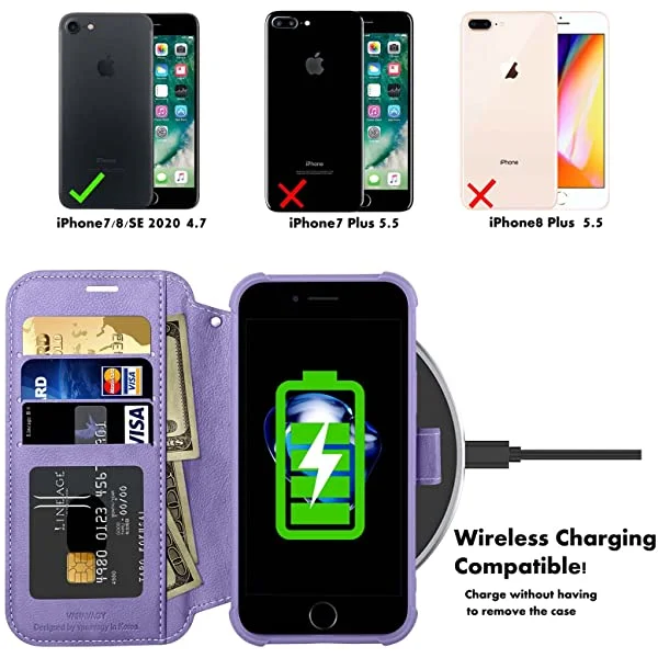 VANAVAGY iPhone SE 2022/iPhone SE 2020 Wallet /iPhone 8/iPhone 7 Wallet Case 4.7 inch