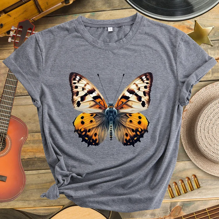 Creative Butterfly Pattern Neck T-shirt
