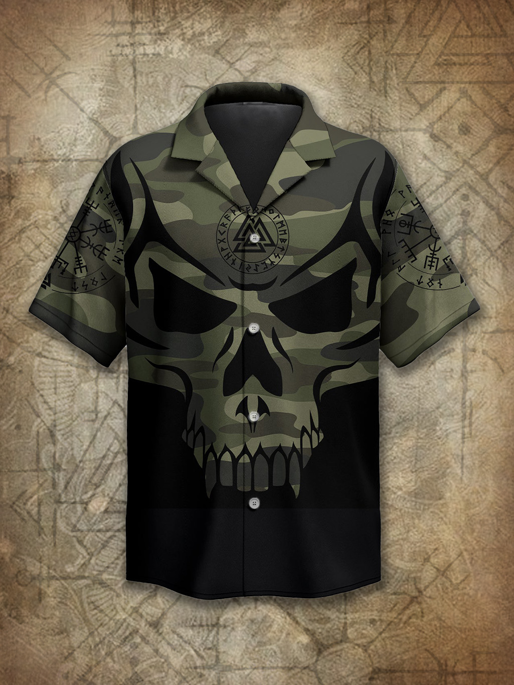 Viking Norse Compass Tactical Camo Totem Spirit Power Heritage Hawaiian Shirt / Rvogue / Rvogue