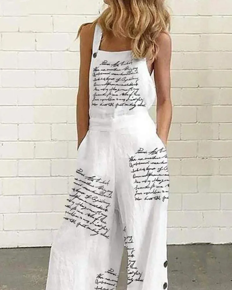 Loose Casual Suspender Jumpsuit