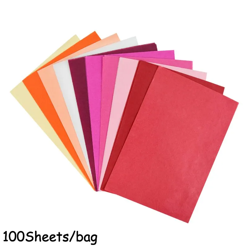 100Sheets A5 Gift Wrapping Paper Retro Multicolor Tissue Paper Bookmark Floral Gift Packaging Material Birthday Party Decoration