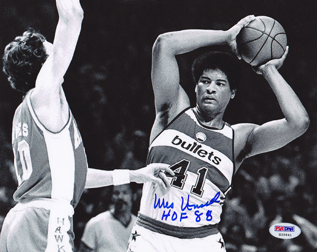 Wes Unseld SIGNED 8x10 Photo Poster painting + HOF 88 Washington Bullets PSA/DNA AUTOGRAPHED