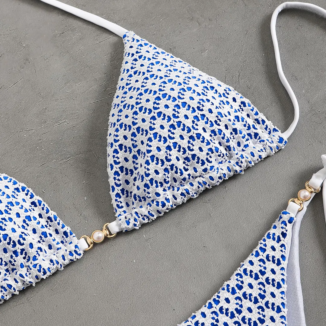 Churchf 2025 Split Swimsuit Sexy Bikini Hanging Neck Tie Bikini Swimsuit Woman