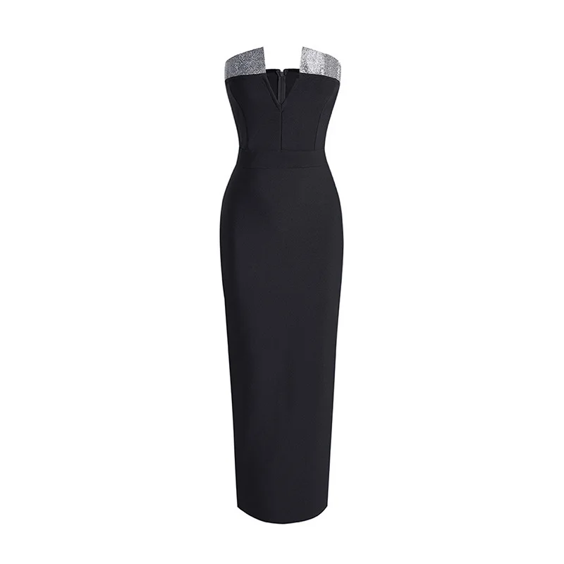 Zingj 2025 Spring New Dress Female Sister Style Elegant Fashion Shoulder Set Tight-Up And Hip Dress