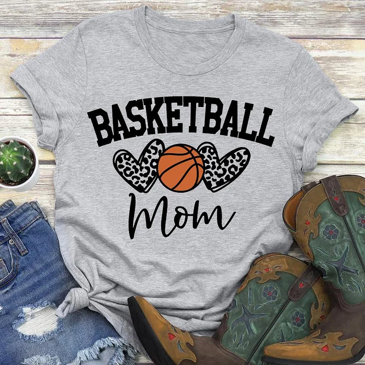 AL™ Basketball Leopard love mom T-shirt Tee-Annaletters