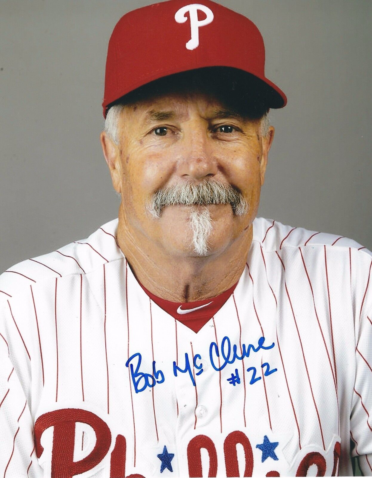 Signed 8x10 BOB MCCLURE Philadelphia Phillies Autographed Photo Poster painting - COA