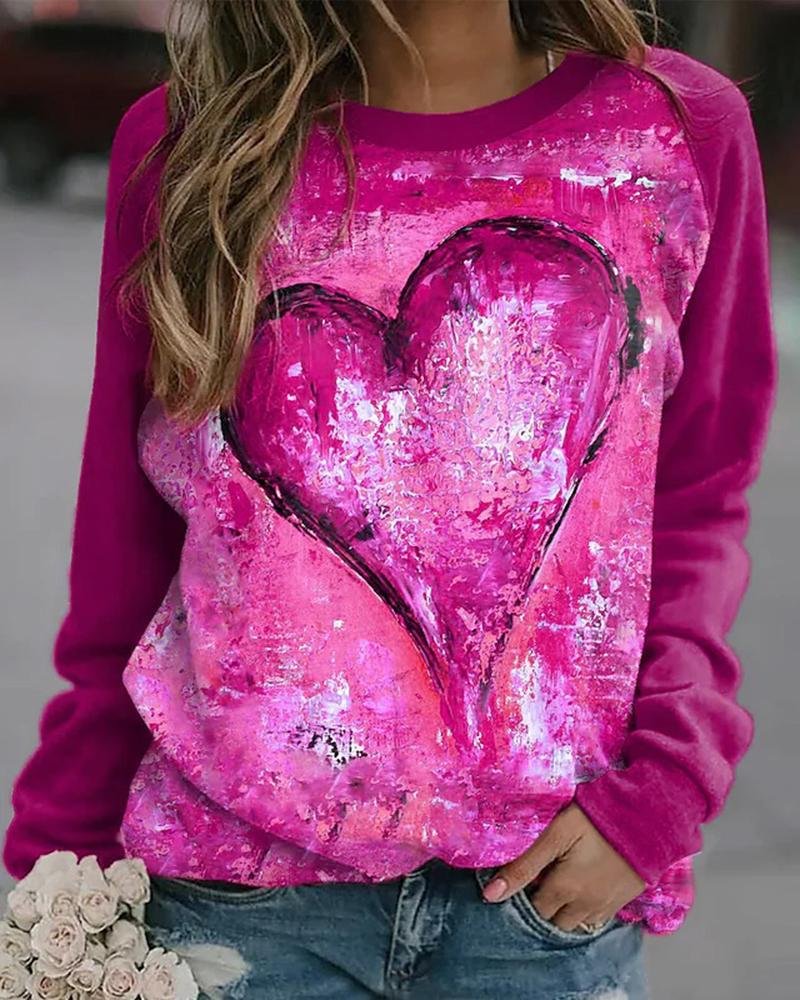 Women's casual printed long-sleeved tops-111216