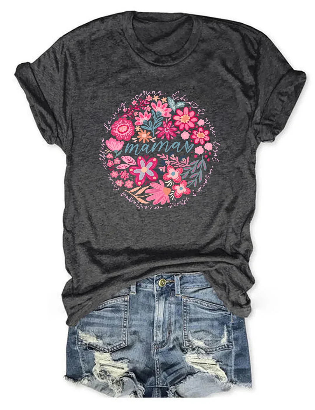 Boho Floral Mama T-shirt