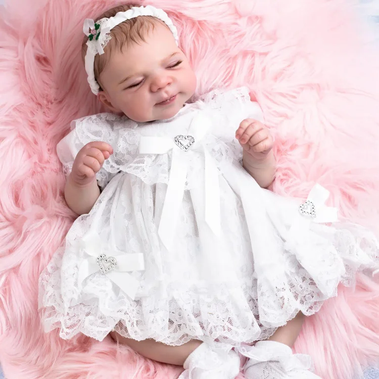  17" Innocent Handmade Silicone Vinyl Body Eginla Reborn Baby Doll Girl,with Pacifier and Bottle - Reborndollsshop®-Reborndollsshop®