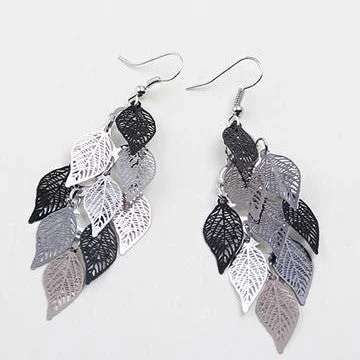 Women's One-size Leaf Copper Colorful Earring