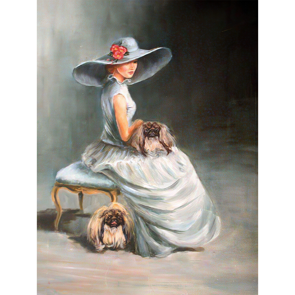 

Oil Painting Girl - Round Drill Diamond Painting - 35*45CM, 501 Original