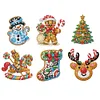 6Pcs DIY Christmas Biscuit Acrylic Diamond Painting Fidget Magnet
