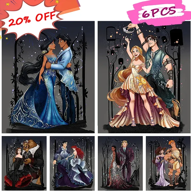 Disney Princesses and Princes 11CT (40*50CM) Stamped Cross Stitch gbfke