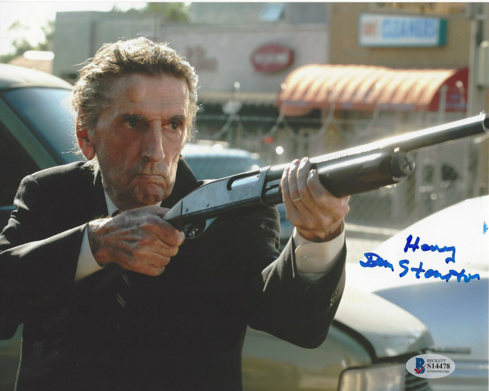 HARRY DEAN STANTON SIGNED AUTHENTIC CHARACTER ACTOR 8X10 Photo Poster painting BECKETT COA BAS