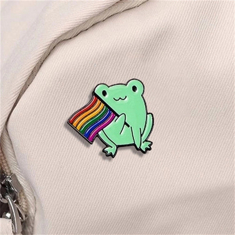 Cartoon Style Cute Frog Alloy Stoving Varnish Unisex Brooches