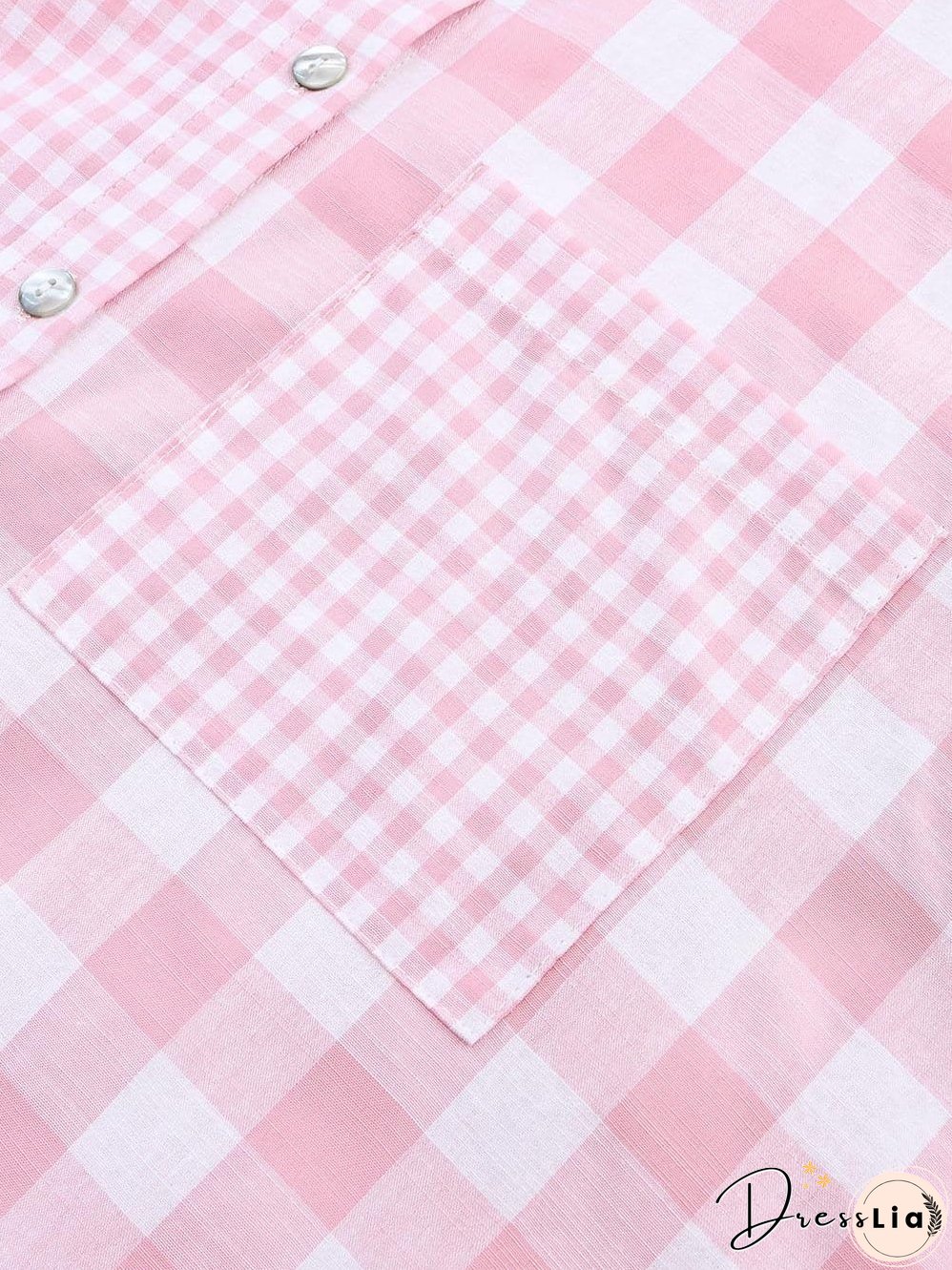 Casual Pink Gingham Top