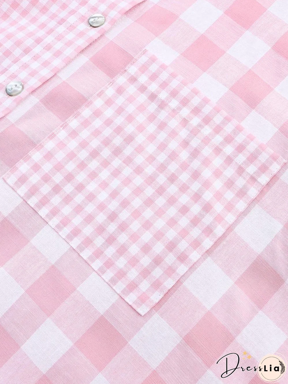 Casual Pink Gingham Top