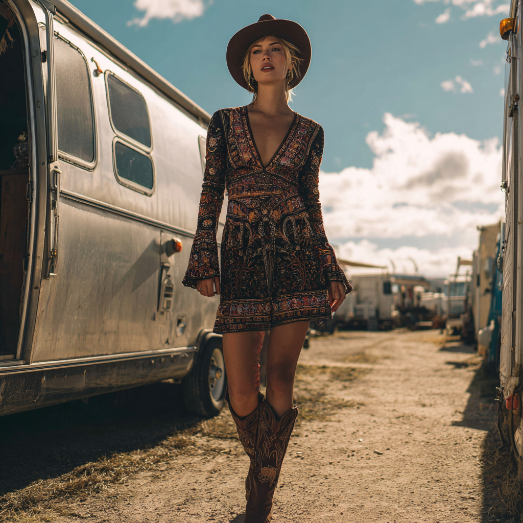Women's Western Bohemian Vintage Dress