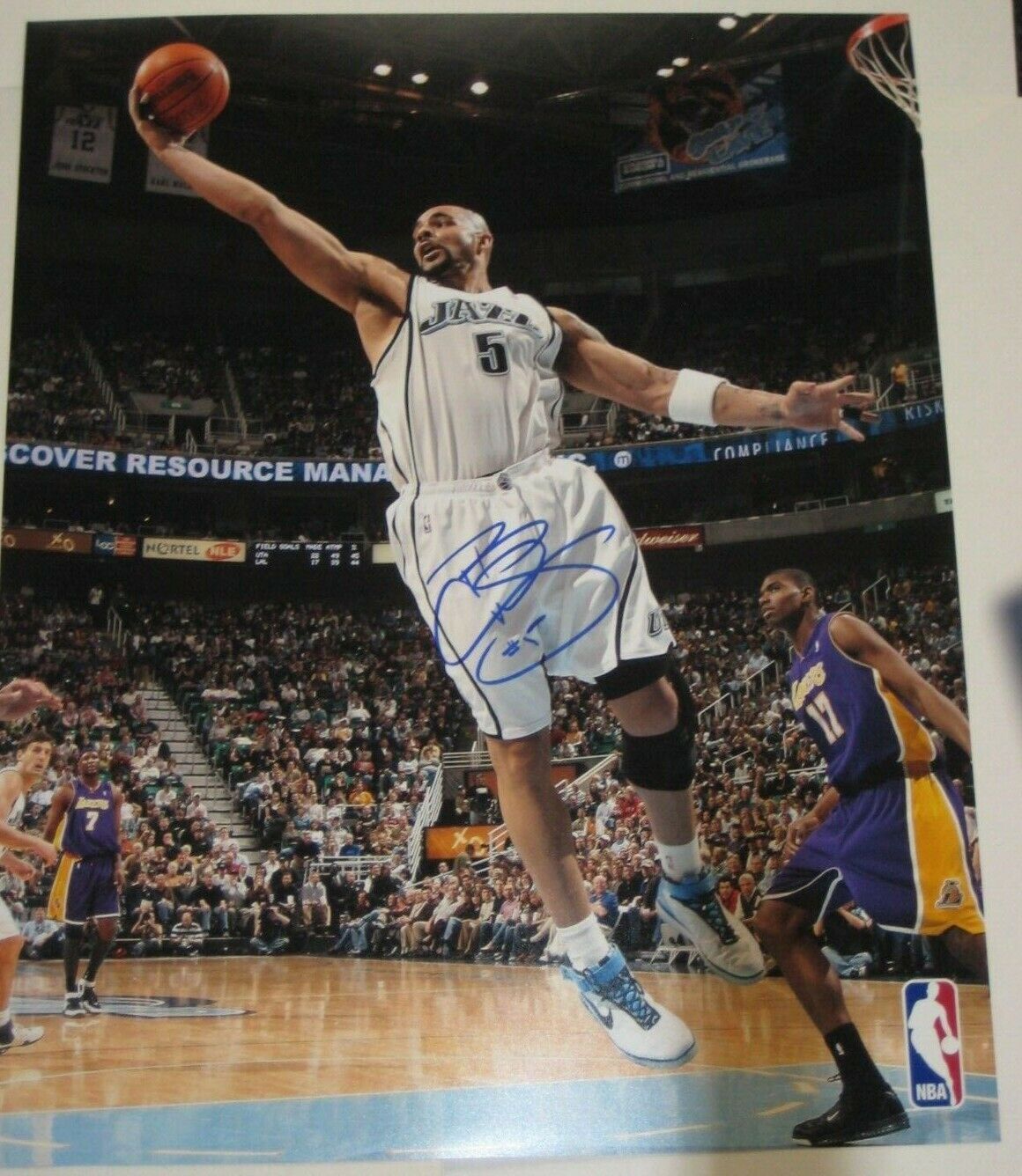 CARLOS BOOZER Signed Utah JAZZ 16x20 Photo Poster painting w/ COA