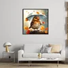 Bird Holding Umbrella - 11CT Stamped Cross Stitch - 40*40cm