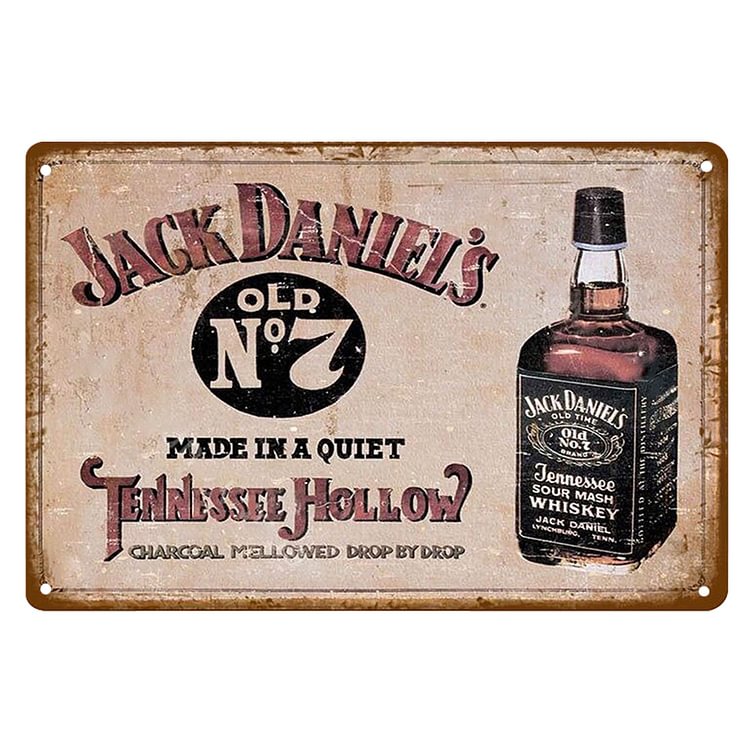 Jack Daniel's Whiskey - Vintage Tin Signs/Wooden Signs - 7.9x11.8in & 11.8x15.7in