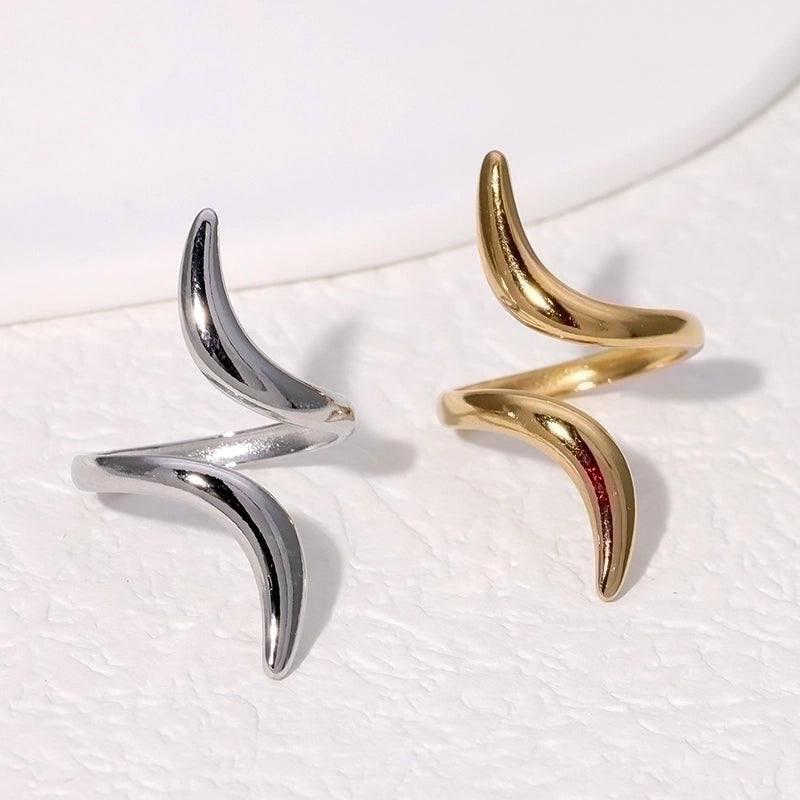 304 Stainless Steel 18K Gold Plated Minimalist Plating Geometric Open Rings