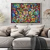(Big Size) Cartoon Family - 11CT Stamped Cross Stitch 90*64cm/35.43*25.2in(glass painting cross stitch) tapestrymarket