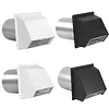 6/8 Inch Steel Hooded Wall Vent with Screen and Damper Wall Vent Cover Cap Exterior Air Exhaust for Kitchen HVAC Duct Dryer Vent