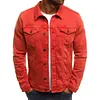 Giacca in denim casual da uomo con risvolto abbottonato