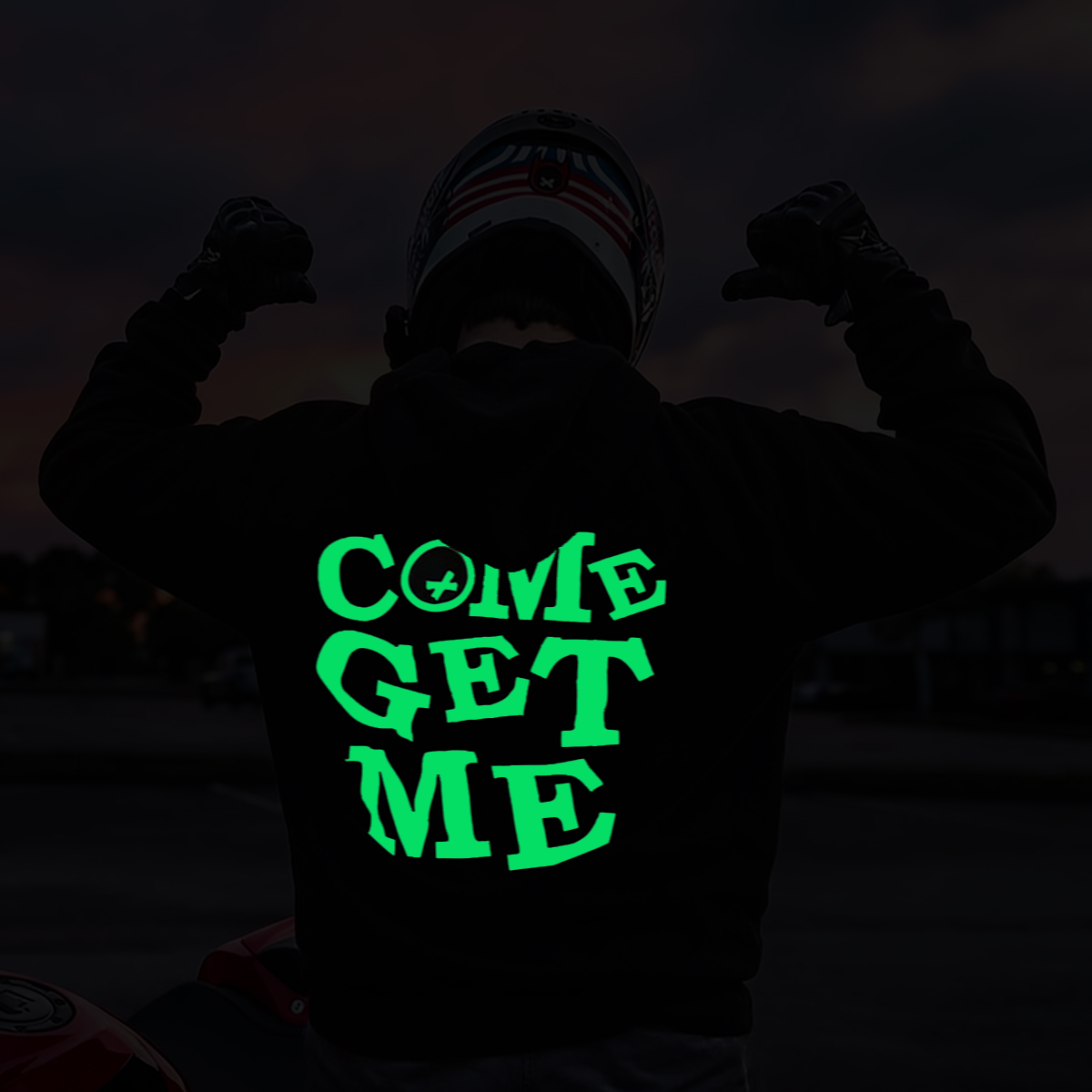 Luminous Letters Design Motorcycle Hoodie