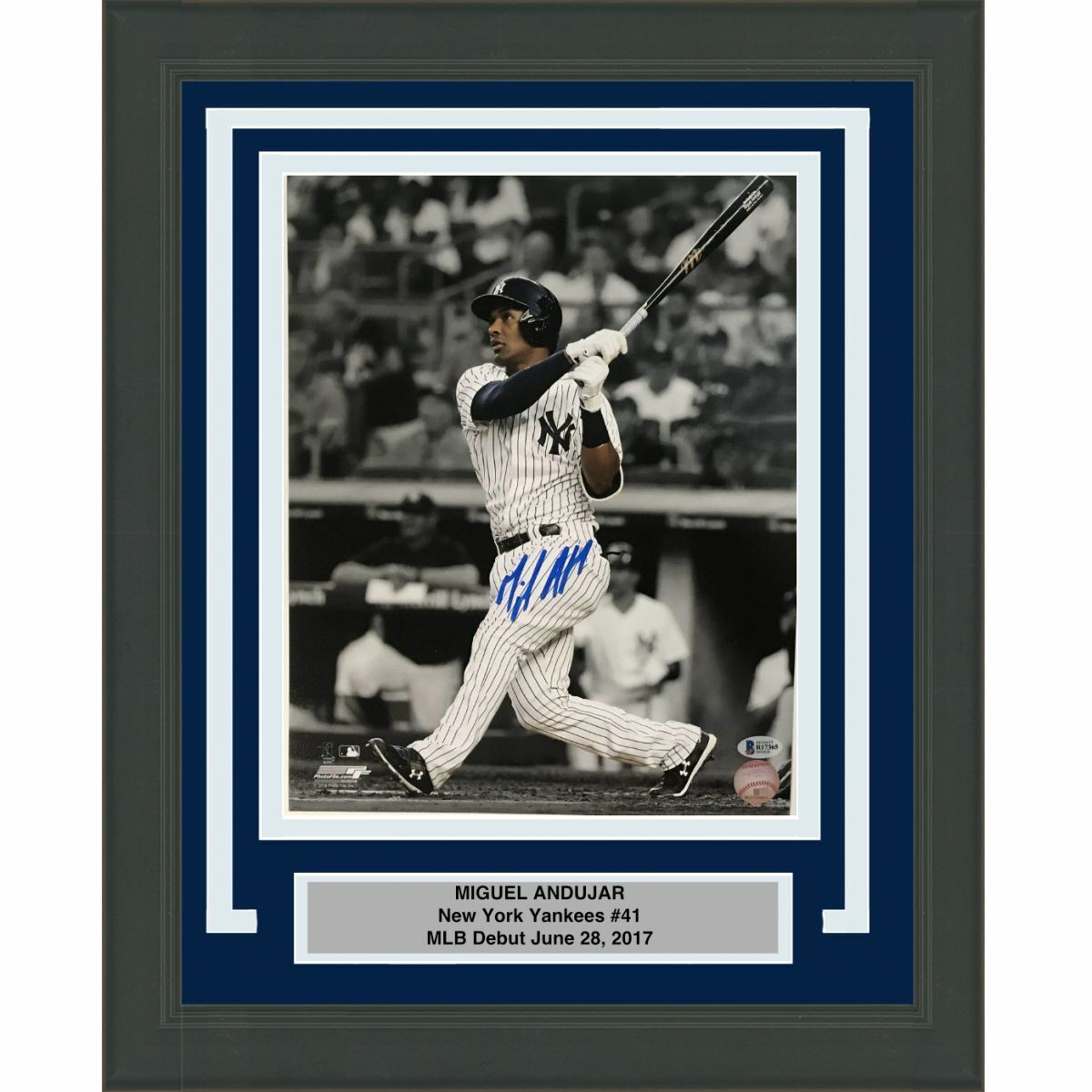 FRAMED Autographed/Signed MIGUEL ANDUJAR NY Yankees 11x14 Photo Poster painting Beckett BAS COA