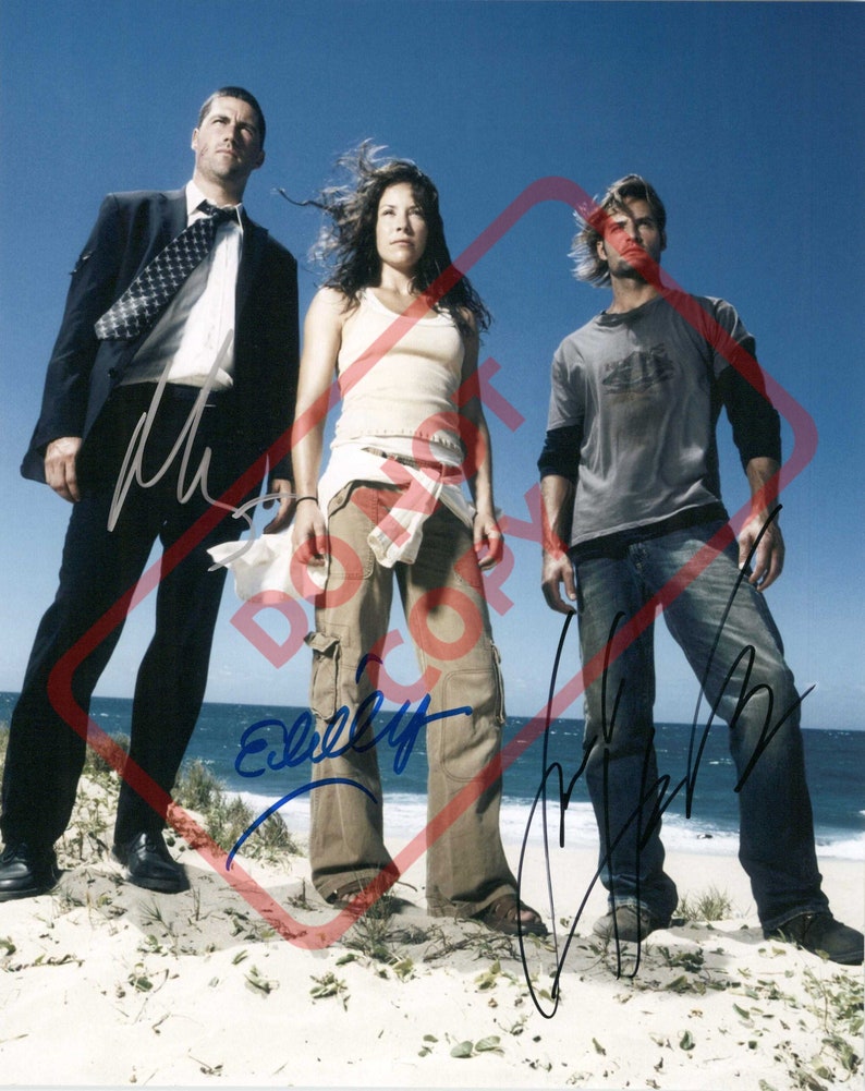 LOST TV Show Evangeline Lilly Matthew Fox Josh Holloway 8.5x11 Autographed Signed Reprint Photo Poster painting