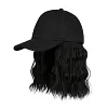 Perruque casquette de baseball 2 en 1 aux cheveux boucl&eacute;s