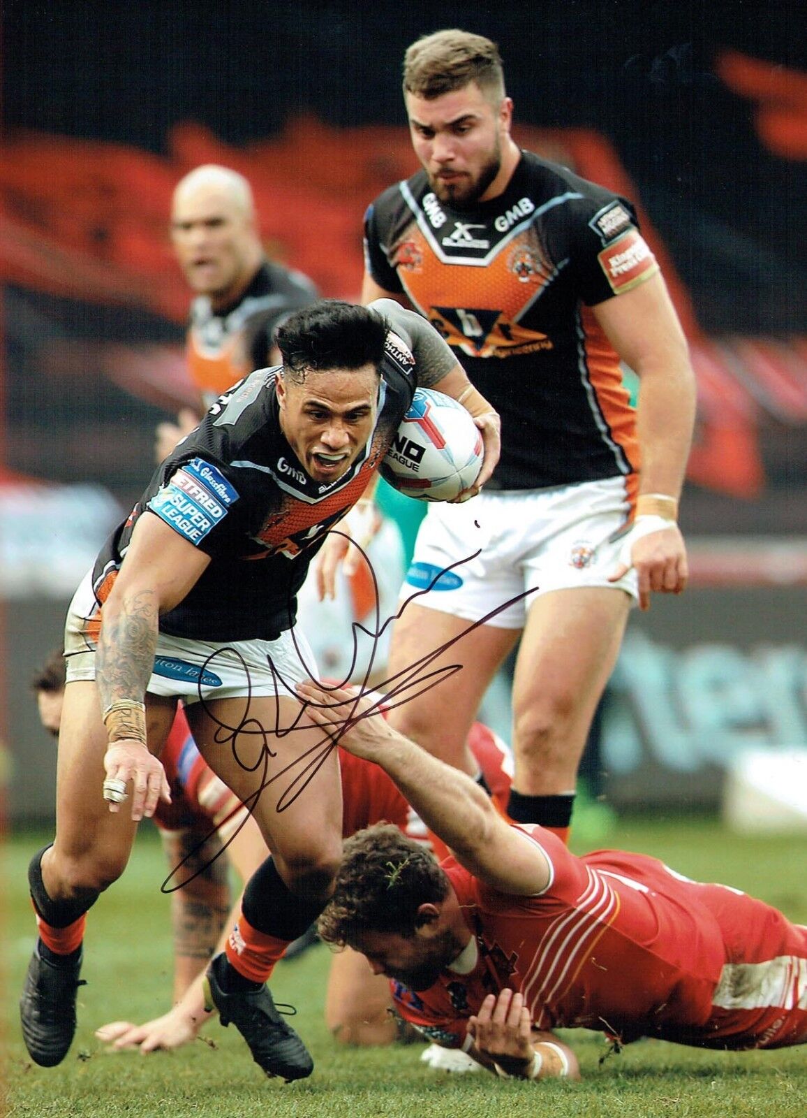 Ben ROBERTS CASTLEFORD Tigers Rugby Signed Autograph 16x12 Photo Poster painting 2 AFTAL COA