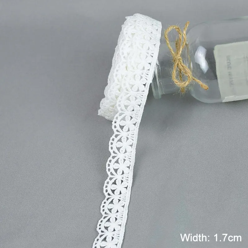 5Yards/lot White Cotton Embroidered Lace Trim Ribbons Fabric DIY Sewing Handmade Craft Materials Garment Clothes Accessories