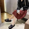 Gioiacombo™ Pantofole in pelliccia di coniglio sfumato di nuovo stile per pantofole in pelliccia con suola spessa autunnali e invernali