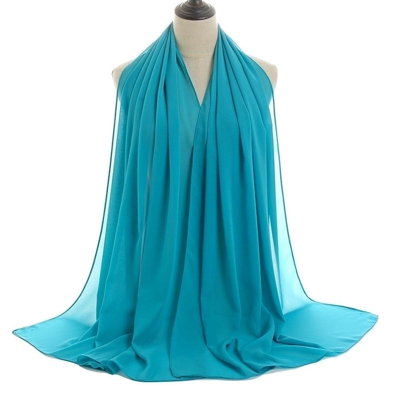 Women’s Minimalist Solid Color Chiffon Cotton Linen Scarves