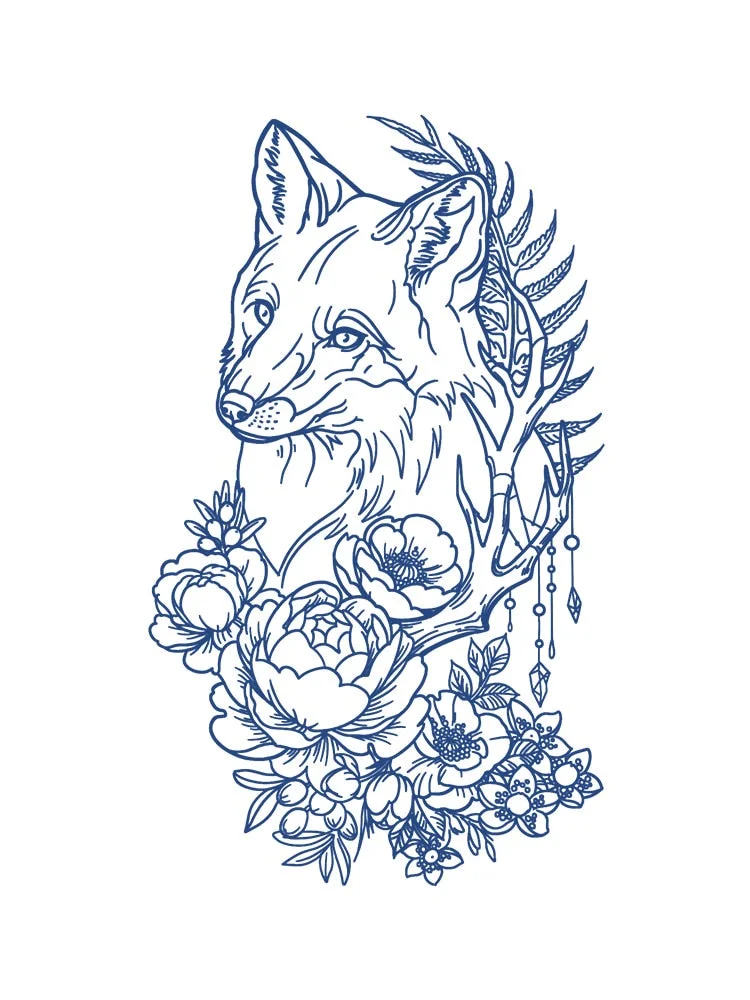 KT51-100 Semi-permanent herbal juice tattoo sticker flower arm clavicle non-reflective simulation tattoo big picture