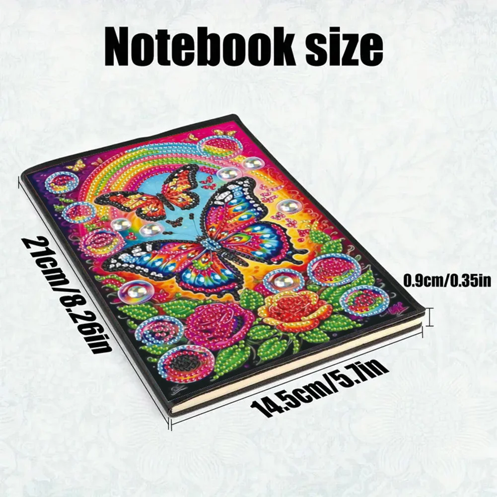 DIY 50 Pages A5 Special Shaped Butterfly 5D Diamond Painting Notebook for Teens