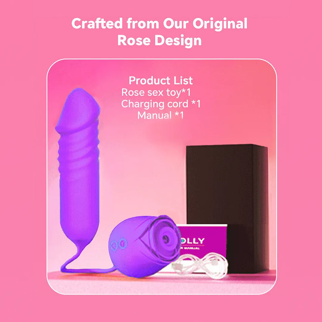 Upgraded Rose Clit Sucker & G-Spot Thrusting Vibrator