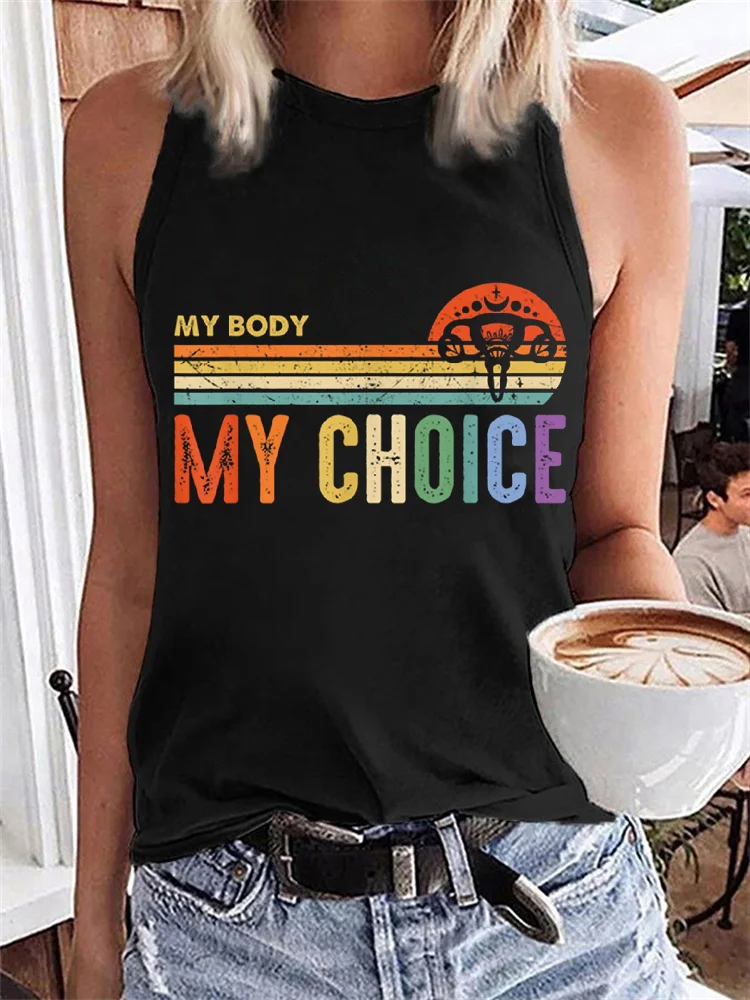 My Body My Choice Rainbow Graphic Tank Top