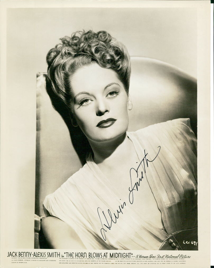 Alexis Smith (The Horn Blows At Midnight) (Vintage) signed Photo Poster painting COA