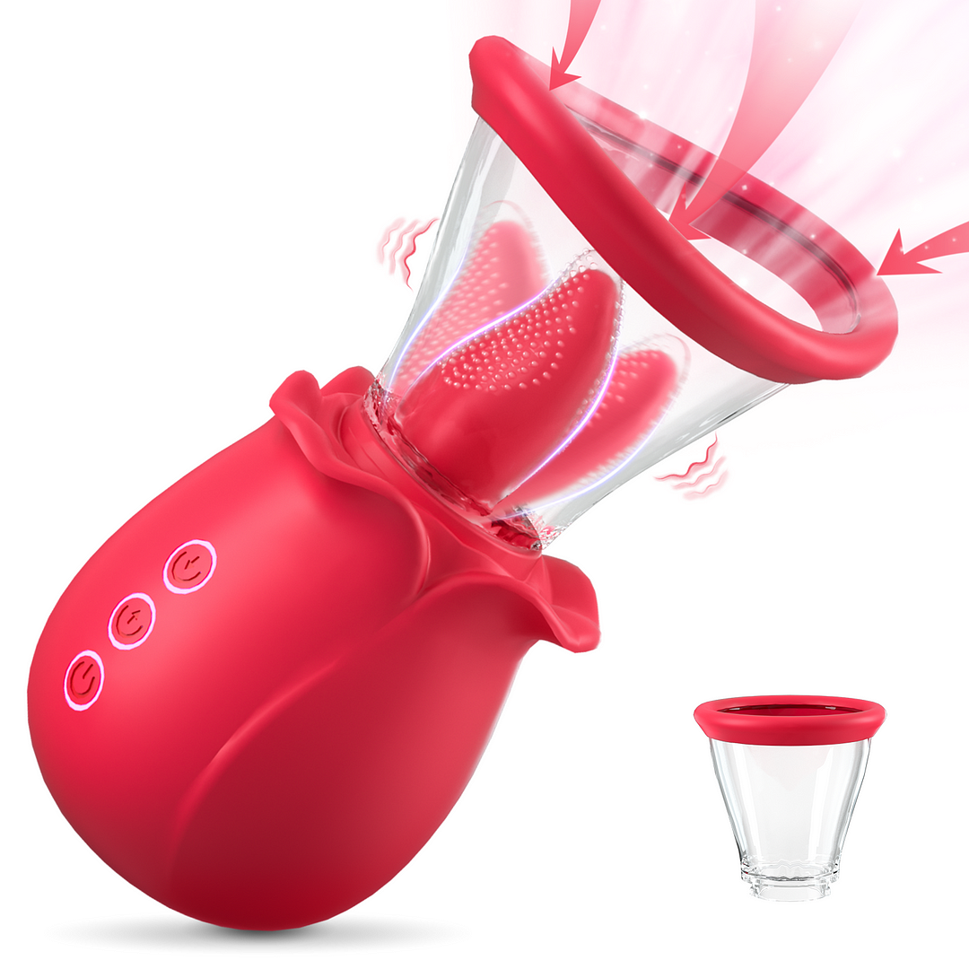 Upgrade Licking And Sucking Rose Clitoral Vibrator - Rose Toy