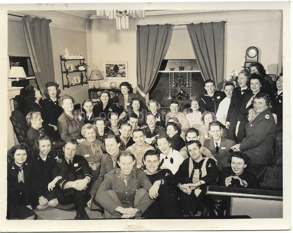 1940's GROUP PORTRAIT Black +White FOUND Photo Poster painting OriginalDD 910 19