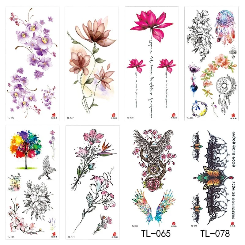 Flower animal totem romantic beautiful bird fragrance waterproof lasting men and women personality temporary tattoo stickers